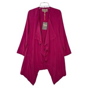 SPACE COUTURE NWT MALICE TRENCH SPLOVERINC OPEN FRONT WATERFALL JACKET  SZ L